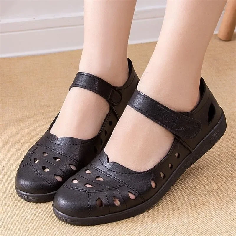 2024 Hot Selling Fashionable Women's Shoes Round Toe Shallow Mouth Solid Color Low Heel One-line Buckle Women's Flat Shoes