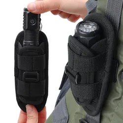 Tactical Hunting Molle Nylon Flashlight Pouch 360 Degrees Rotatable Outdoor Flashlight Cover Holster Torch Case Portable Torch