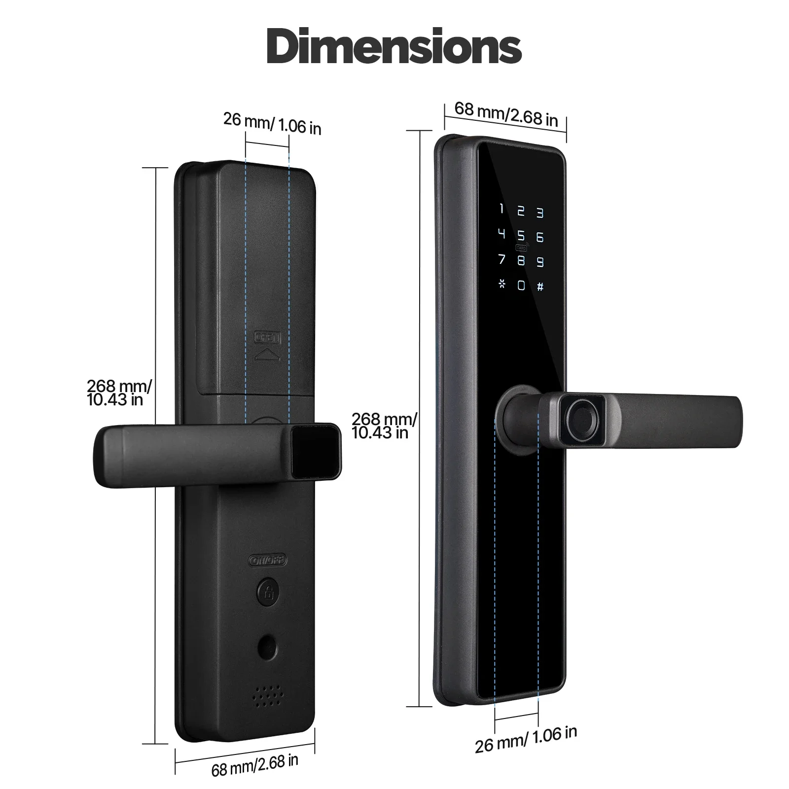 Wifi Smart Deurslot Indoor Wachtwoord Vingerafdruk Op Afstand Ontgrendelen Keycard Antihijack Tamper Alarm Batterij Aangedreven Tijdelijke Lading