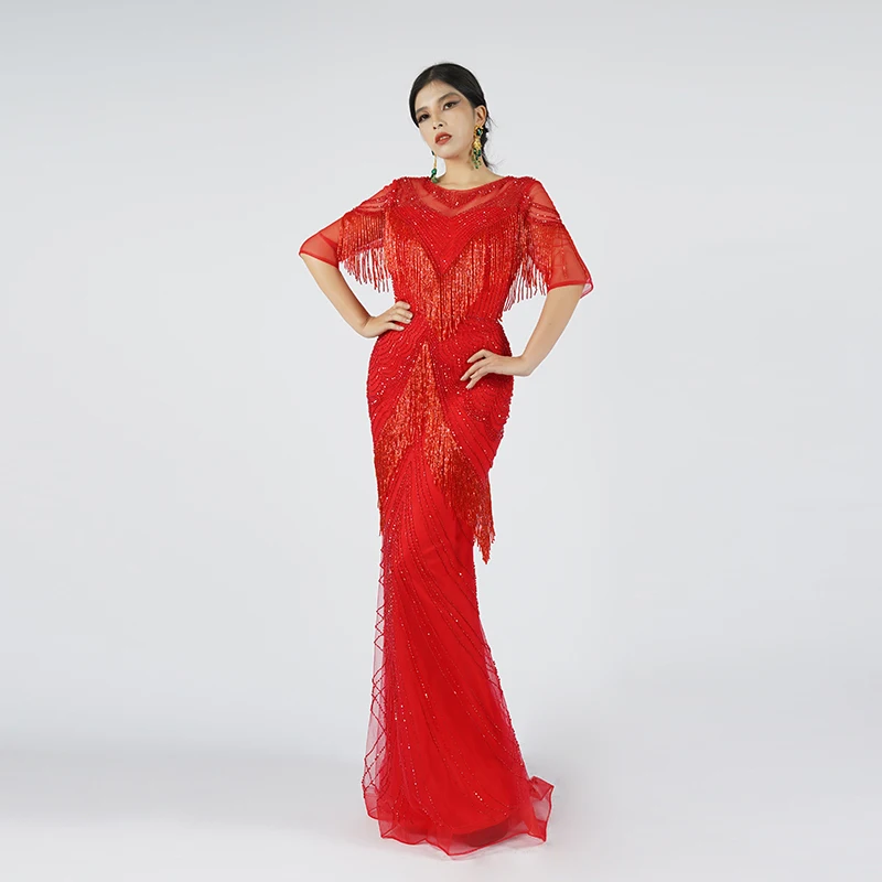 Robes de Rhpour femmes, Tessels à franges perlées, Robe de soirée vertébrale élégante pour les occasions formelles, Dallas, Nouveau, 2024