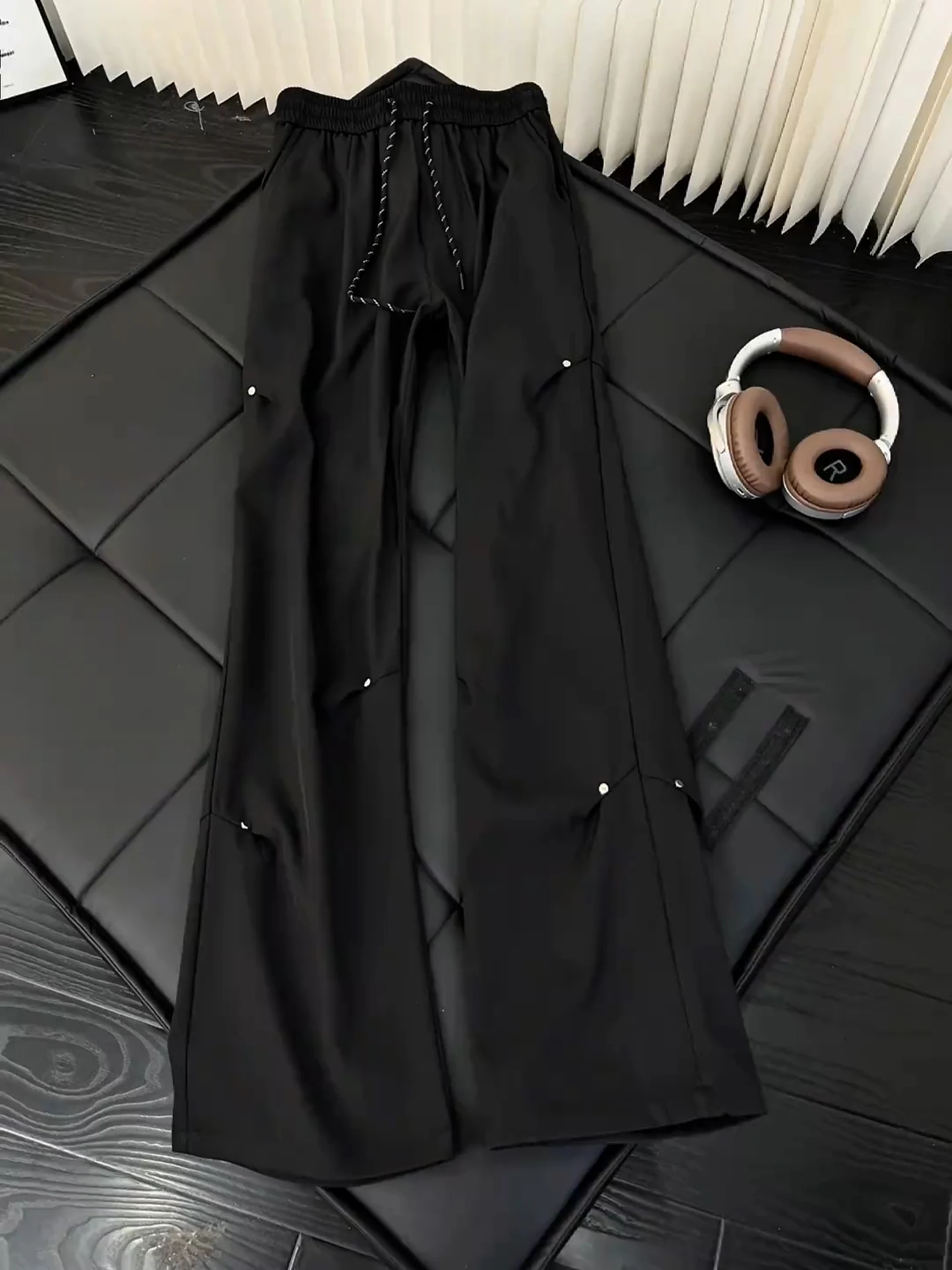 

Cleanfit Bla Rivet Detail Straight Leg Men's Casual Pants Qui Dry Spring Faion Workwear Trousers Youthful Vitali Sle