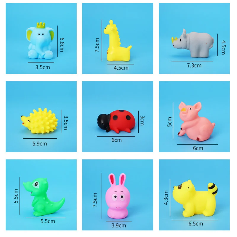 10/5Pcs Baby Cute Animals Bath Toy Swimming Water Toys Soft Rubber Float Squeeze Sound Kids Wash Play Funny Squeaky Bathing Gift