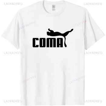 T-shirt manches courtes homme, ample et décontracté, classique, humoristique, avec image de parodie de coma, nouveauté basique Y2k Harajuku