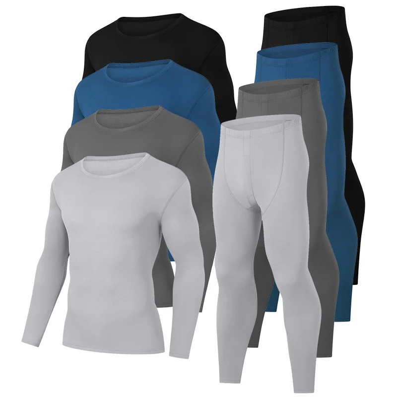 

2-piece Men's Solid Color Velvet Warm Suit For Autumn And Winter Youth Sports And Leisure Foundation Thick Base Autumn Clothes