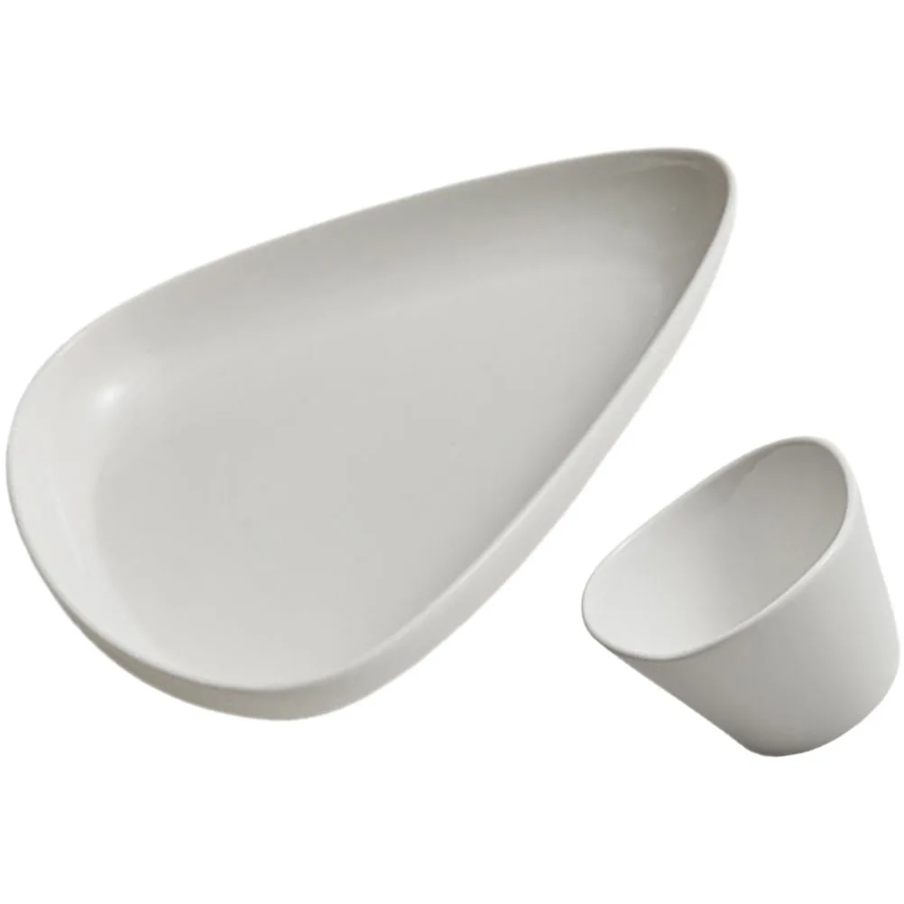 

1 Set Porcelain Salad Plates Creative Shaped Dessert Plates For Sushi Appetizers Pasta Buffet Restaurant Home Kitchen Tableware