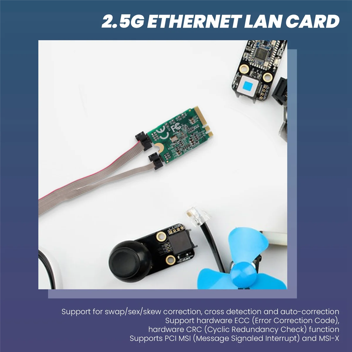 Tarjeta LAN Ethernet M.2 A + E KEY 2,5G RTL8125B Tarjeta de red de control industrial Adaptador de red PCI Express