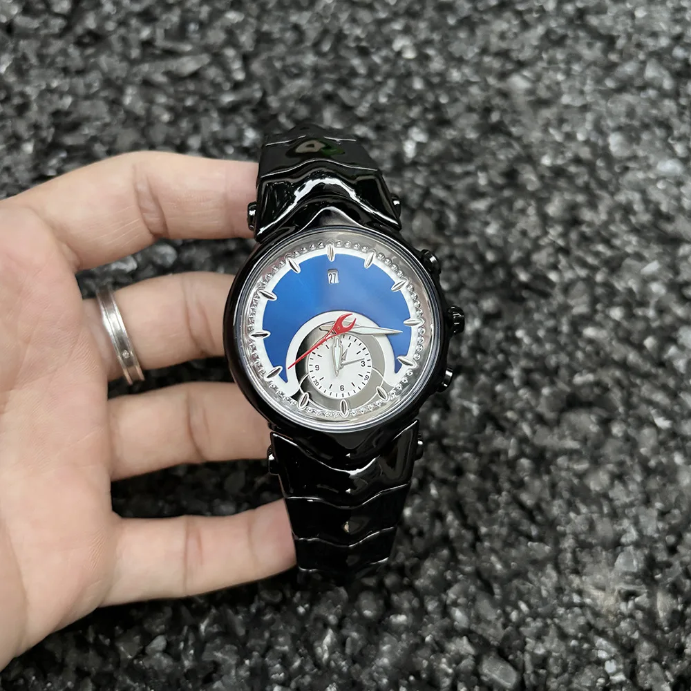 Fashion Business Quartz Watch Mens Creative Alien Fake Dial Y2K Classic Unique Style  Sports Men Watch Clock AAA Mens Wristwatch