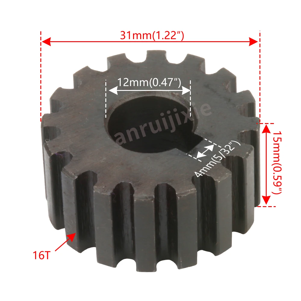 Pulley, Timing, Motor Gear 16 teeth,  SIEG X3  Grizzly G0463 JIMD-3 Small Mill Spare Part