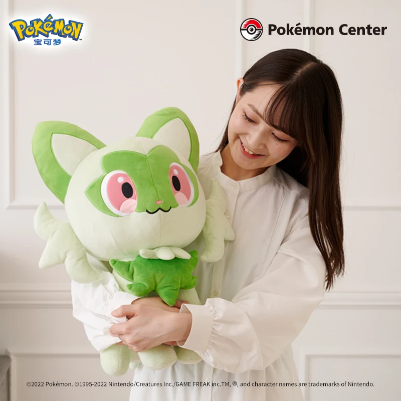 Original Pokémon Life-size series Sprigatito Uecoco Quaxly Plush Toys Dolls Pillow Birthday gift for children