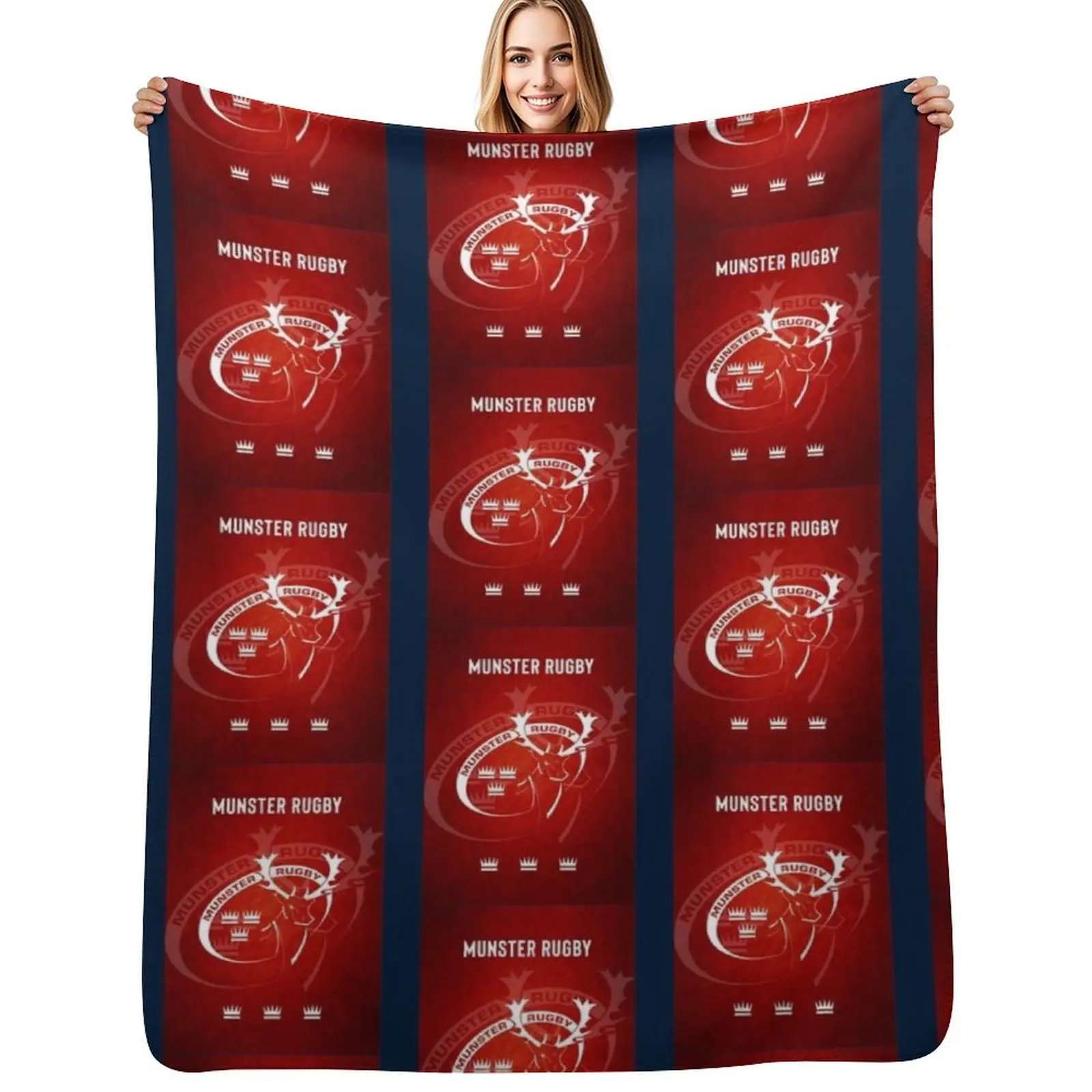 Munster Rugby Throw Blanket Breathable Lightweight Blanket for Adults Kids