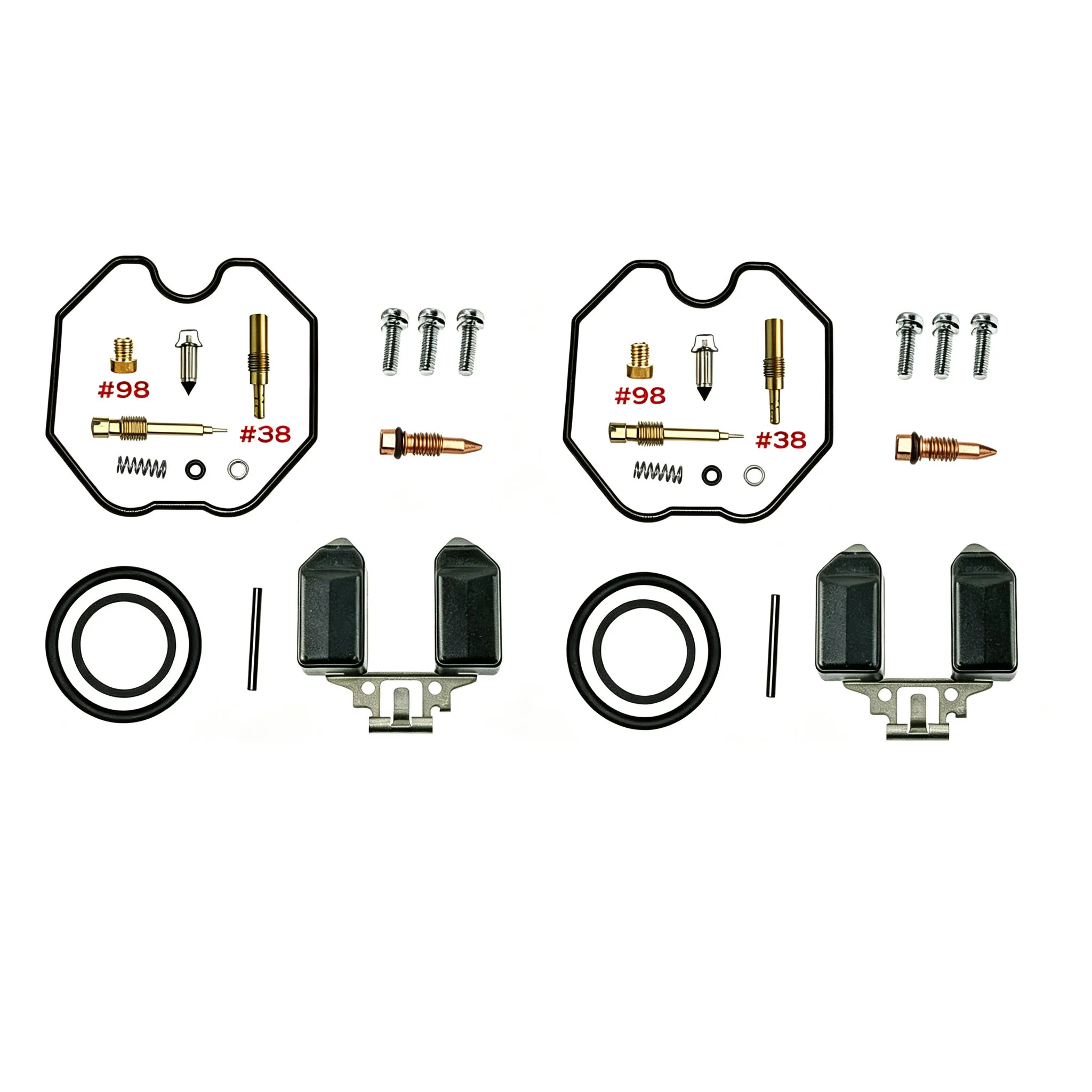2 Sets Carburetor Repair Rebuild Kit Float Gasket Main Slow Jet #98 #38 For Honda CTX200 Bushlander 200 Motorcycle Parts