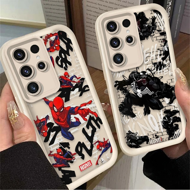 Marvel Spider Man Venom Phone Case for Samsung Galaxy S23 S25 S24 Ultra S22 S21 Plus FE 5G A54 A34 A14 A73 A53 A33 5G Soft Cover