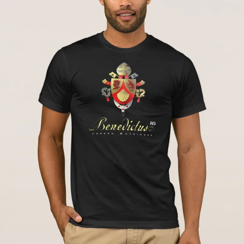 

Benedict XVI Coat of Arms T-Shirt 100% Cotton O-Neck Short Sleeve Casual Mens T-shirt Size S-3XL