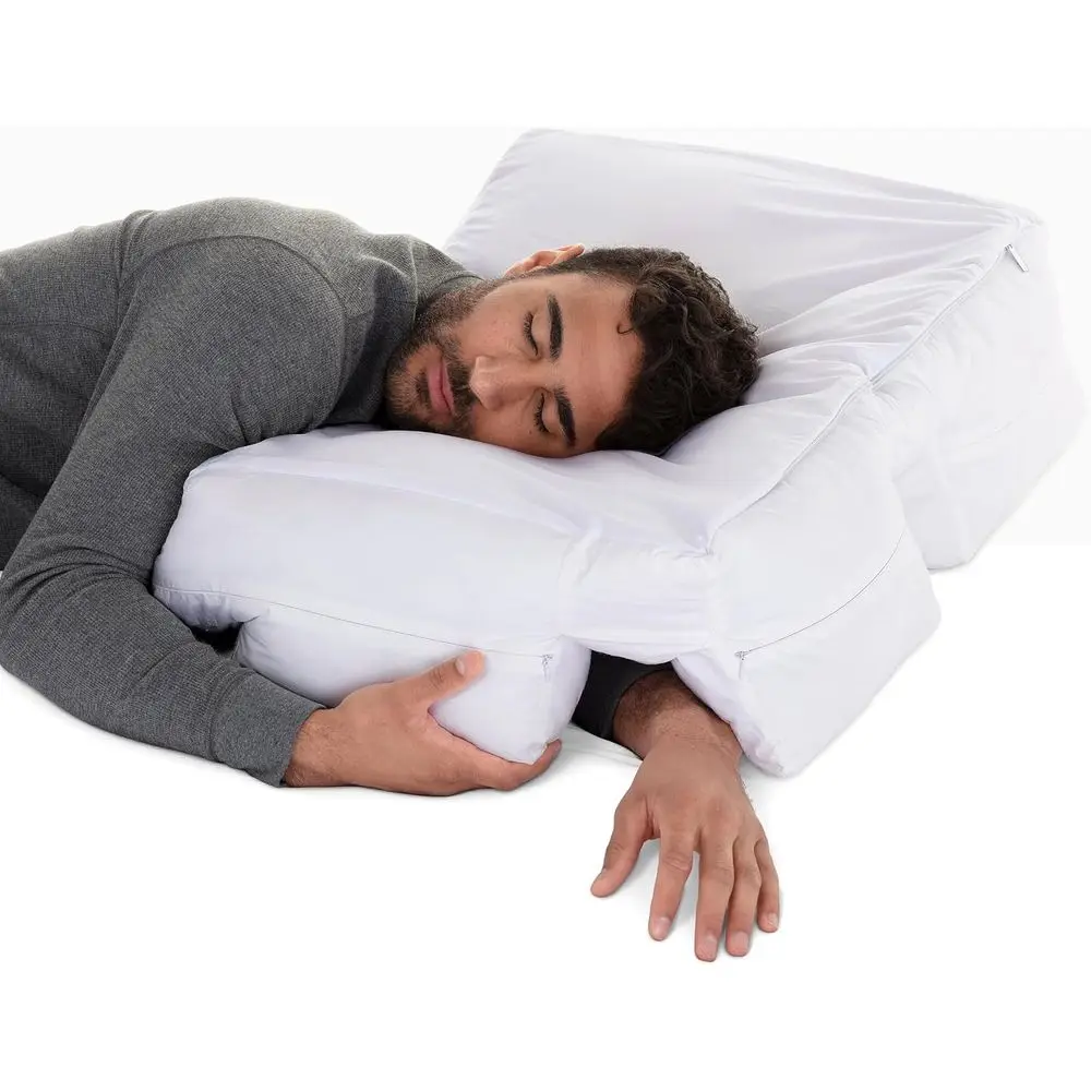 

Ultra-Comfortable Side Sleeper Pillow with Arm Hole for Shoulder and Spine Support - Hypoallergenic Down Alternative Fiber