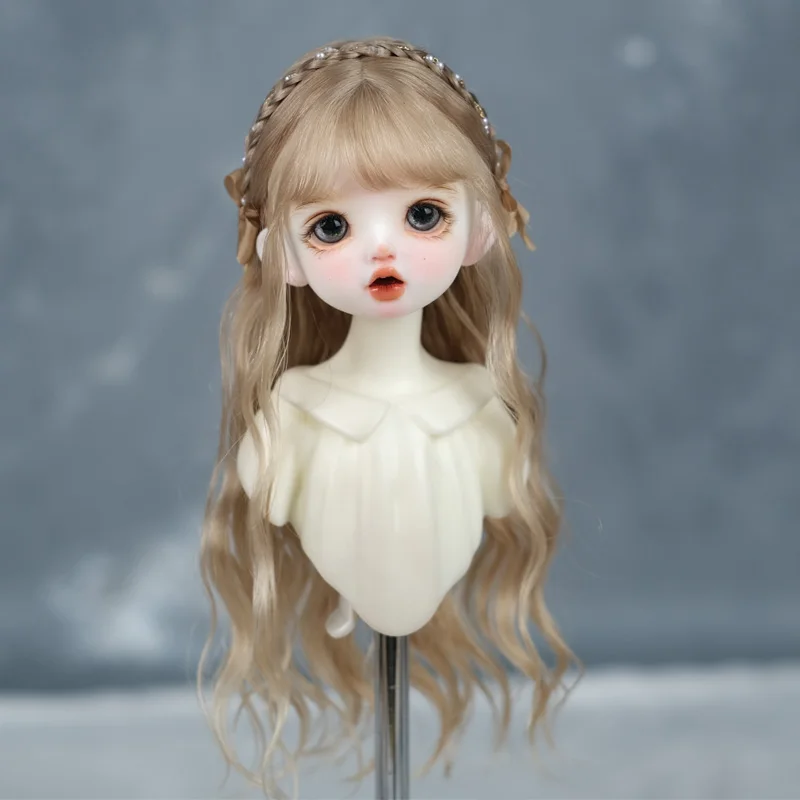 New 30cm Dolls Cute Wig Fashion Shawl Long Hair Curl for 6-7 Inch Head Circumference 1/6 BJD Doll Accessories Toys Kawai Hair