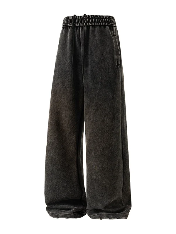 Retro American Washed Straight Leg Casual Pants Men Women Spring Loose Wide Leg Pants Hole Sports Sweatpants Citywalk