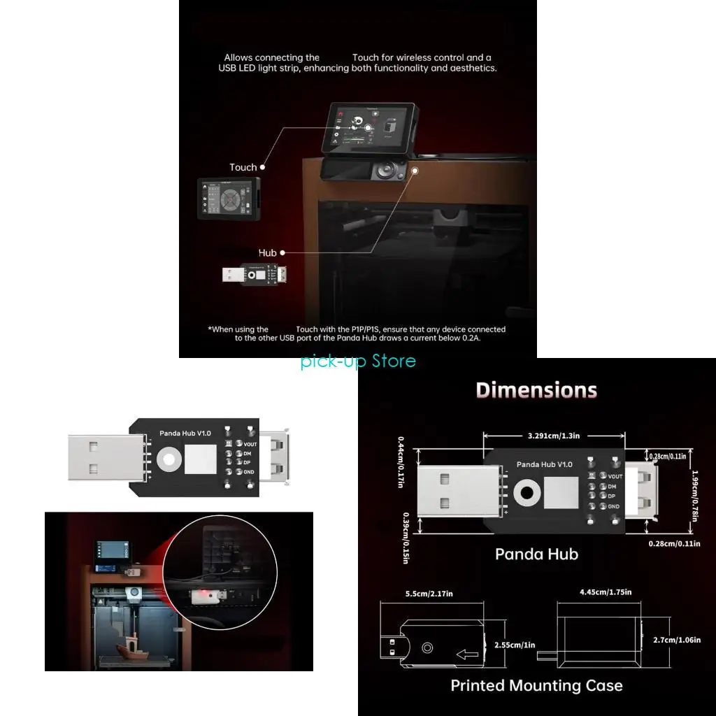 

Q5WA Double USB Hub Original USB Protections For P1S/P1P Printers