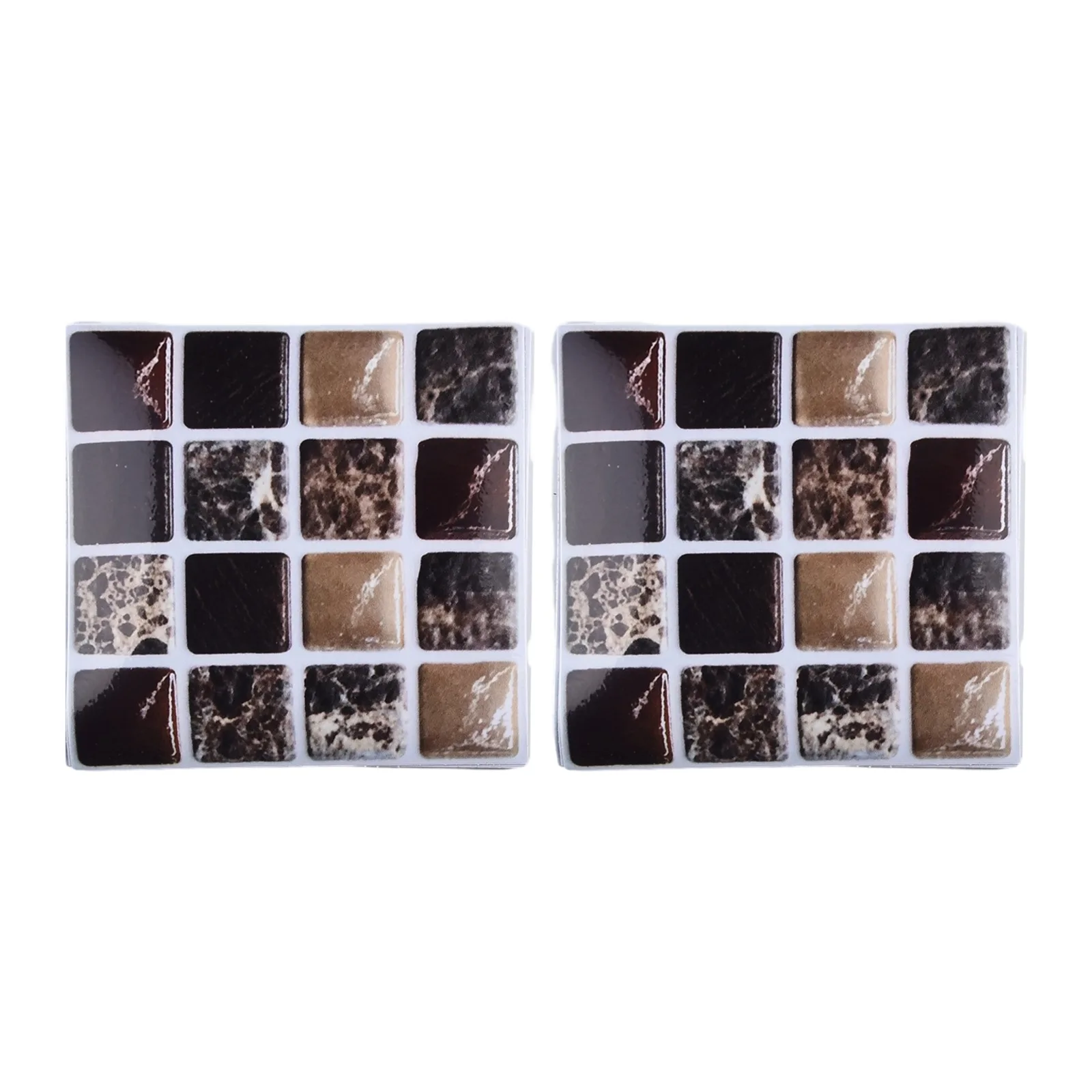 20PCS Mosaic Tile Wall Stickers Waterproof Simulation Design Suitable for Home Kitchen Bathroom Decoration Use