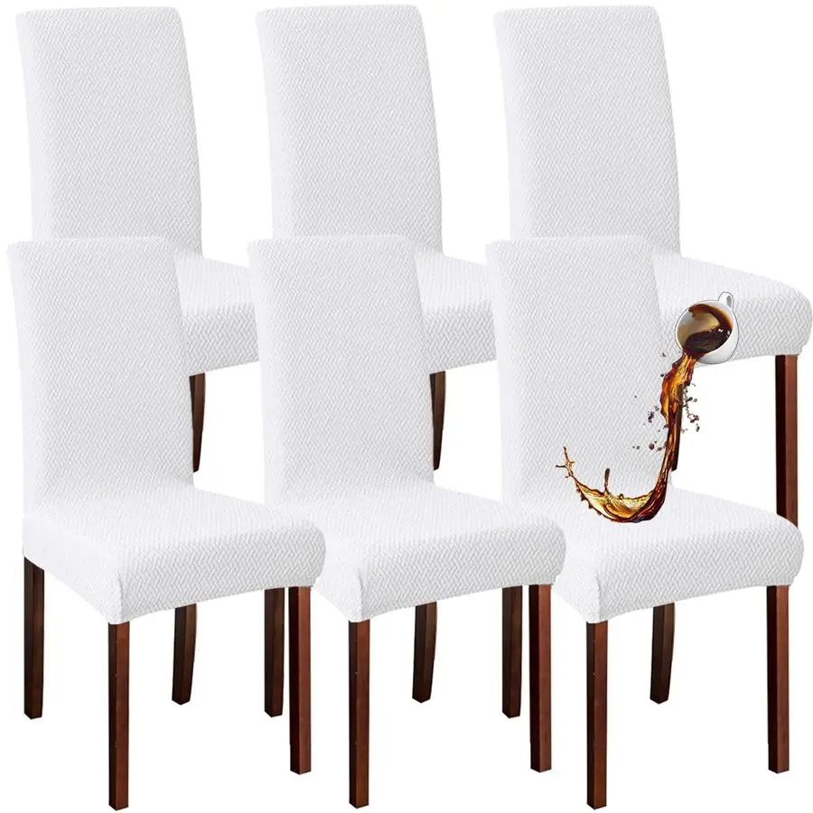 

Чехлы для стульев, съемные, моющиеся, жаккардовые чехлы для стульев Parsons, белые, набор из 6 штук