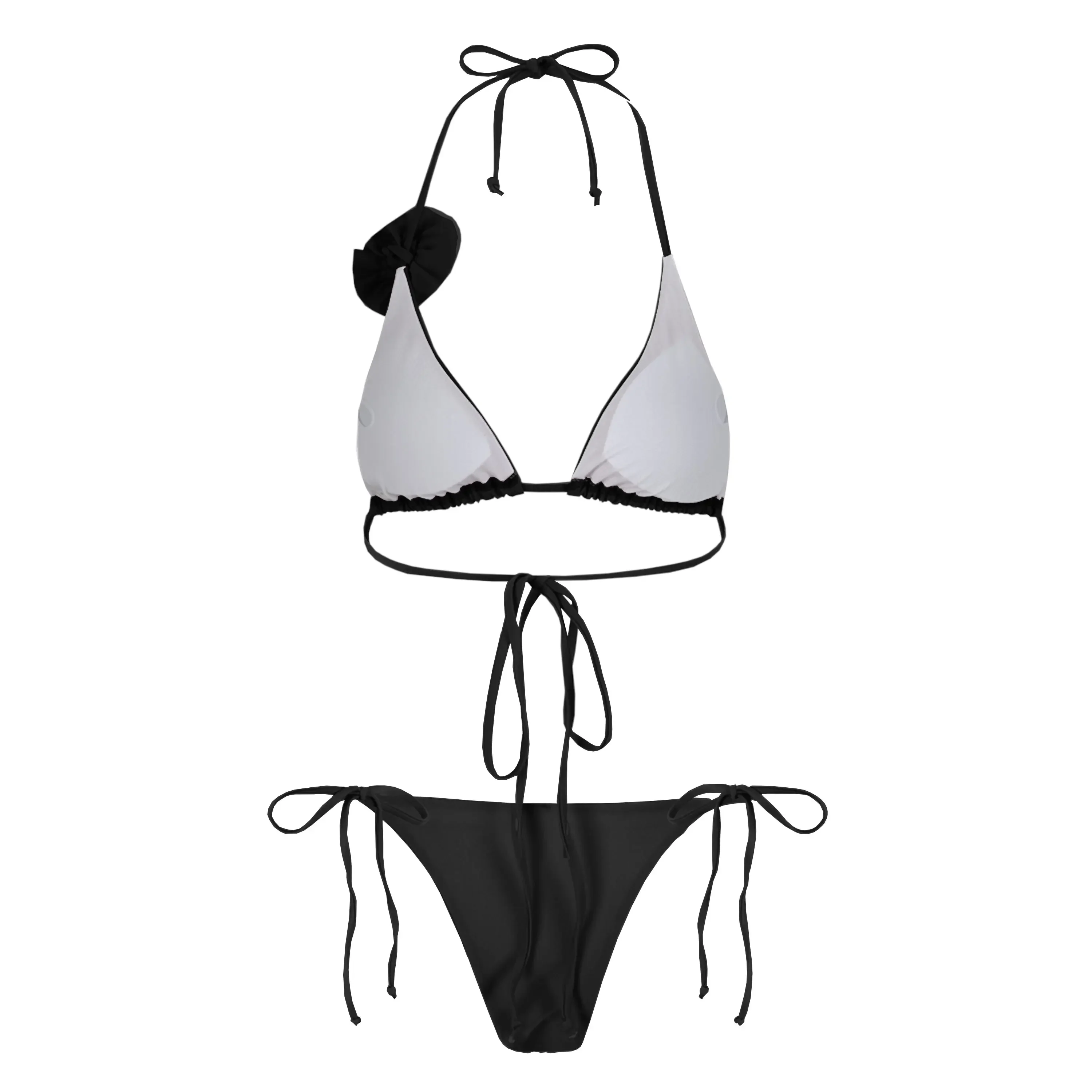 ファッションフラワーレースビキニスカート付き3ピースセット女性水着セクシーな背中の開いたストラップ付きbiquini水着ホリデービーチウェア