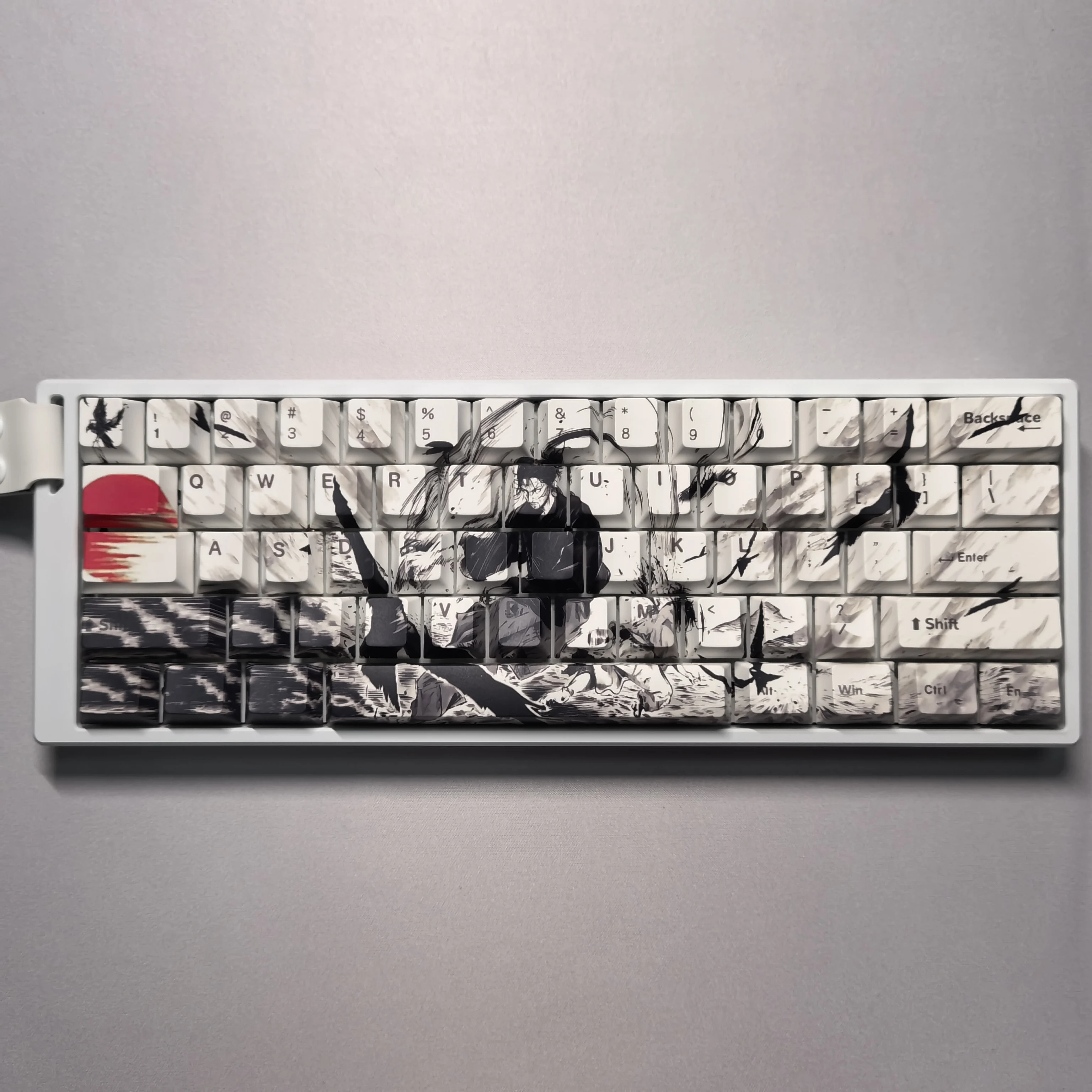 Imagem -03 - Anime Cherry Pbt Keycaps Sunconjunto Gull Individualidade Keycaps Personalizado Sublimação Térmica Teclado Mecânico Gamer Gift