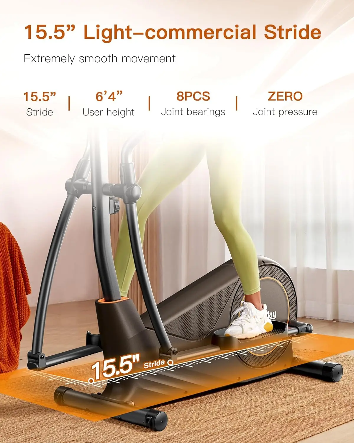 Elliptical Machine, Elliptical Exercise Machine for Home with Hyper-Quiet Magnetic Driving System, Elliptical Trainer