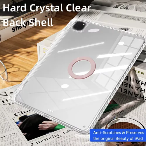 Imagen 2 del producto Para iPad 360 ° Funda giratoria 2025 Air 11 13 M2 M3 M4 para iPad 10/11th(A16)10.9in Air 5/4 Acrílico transparente 5/6/7/8/9th Mini6 7