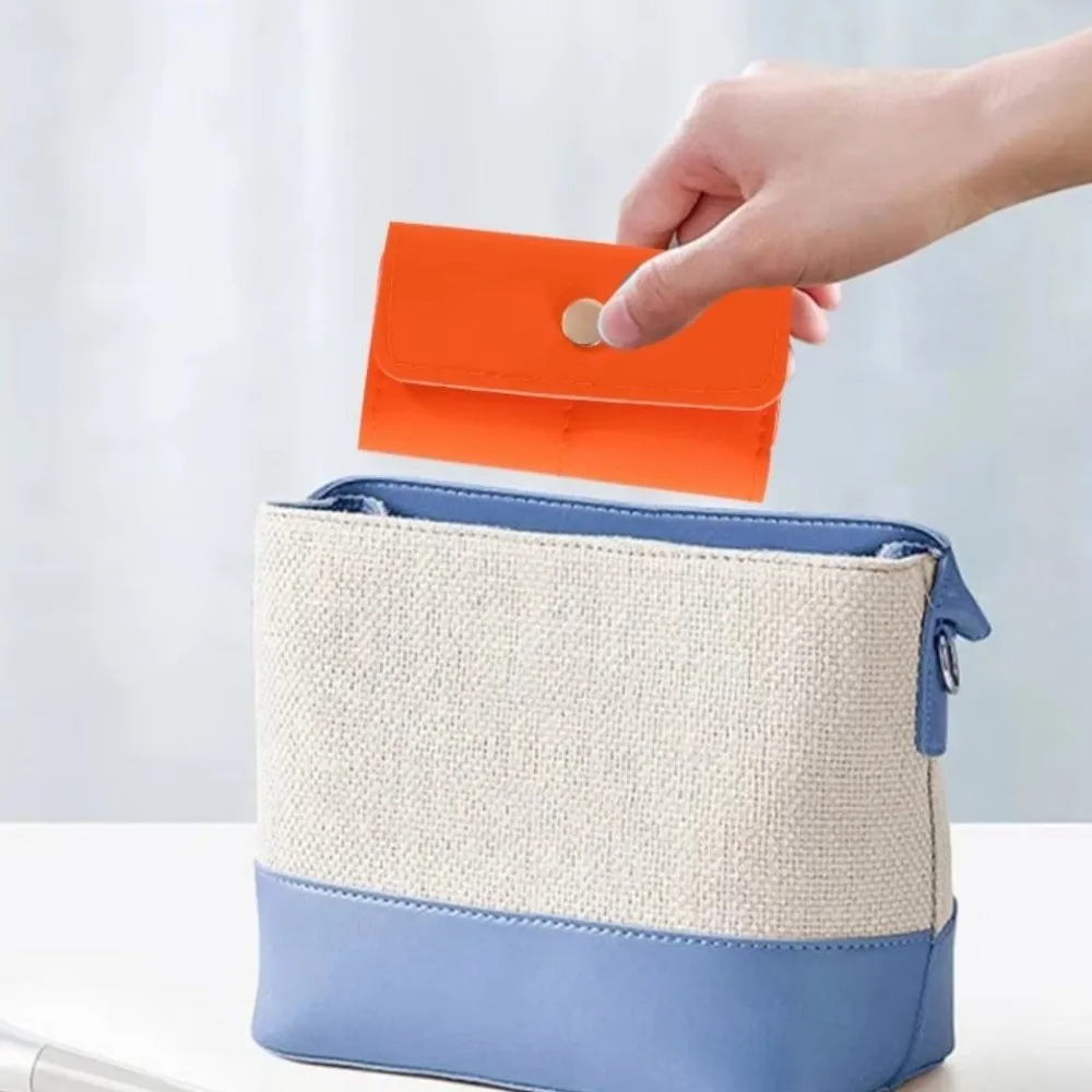 PU Foldable Jewelry Storage Bag 6-Slot Design Wear-Resistant Portable Jewelry Roll Bag Compact Solid Color