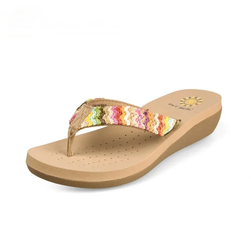 New Summer Style Flip-flops for Women\'s Bohemian Holiday Style Slope Sand Sandals Slippers Women