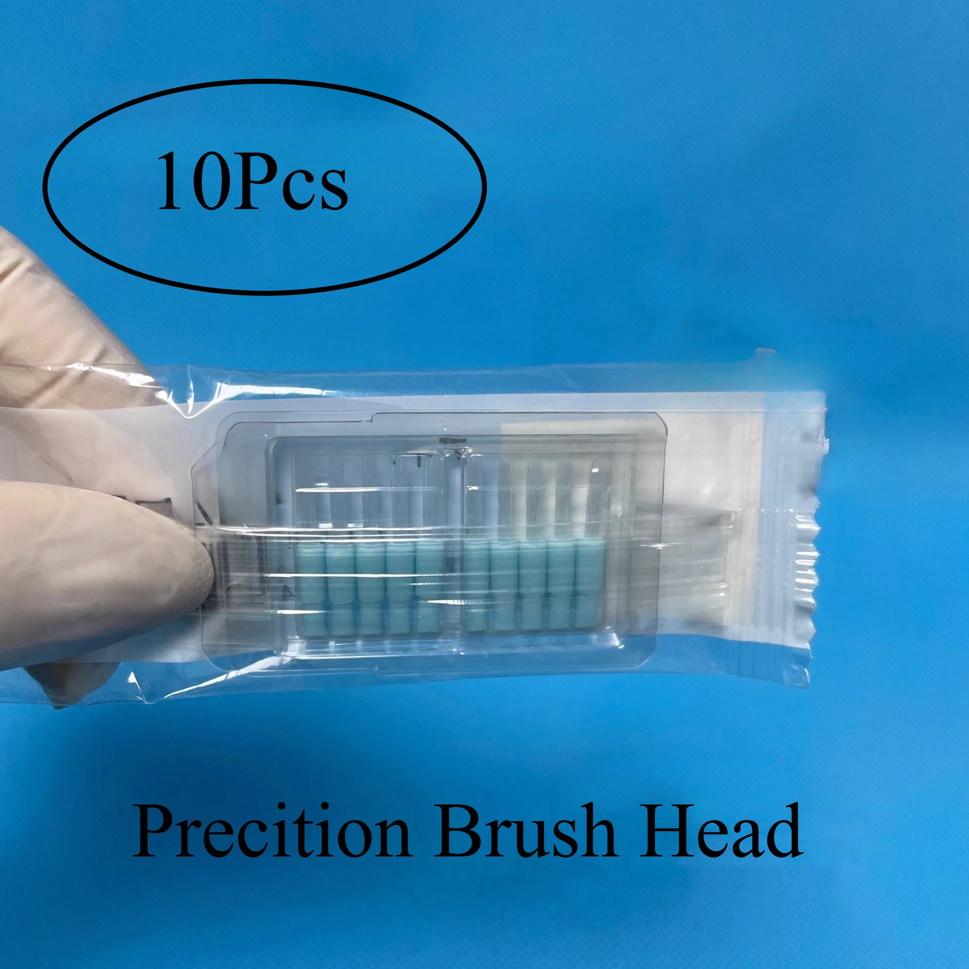 

10Pcs Dental Implant Material Super Adhesive Fully Contact Surface Bonded Matching Brush Head Blue White Precision Brush Head