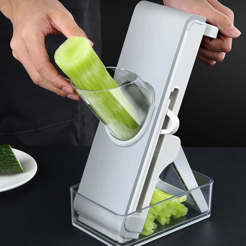 Slicer Safe Mandoline Vegetable Cutter Veggie Dicer Slicer for Julienne French Fry and Potato Get Storage Box with Lid