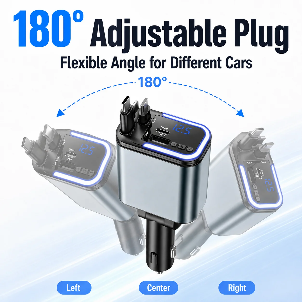 180W Car Charger with Dual Ret - Fast Charging Cable 评论和价格