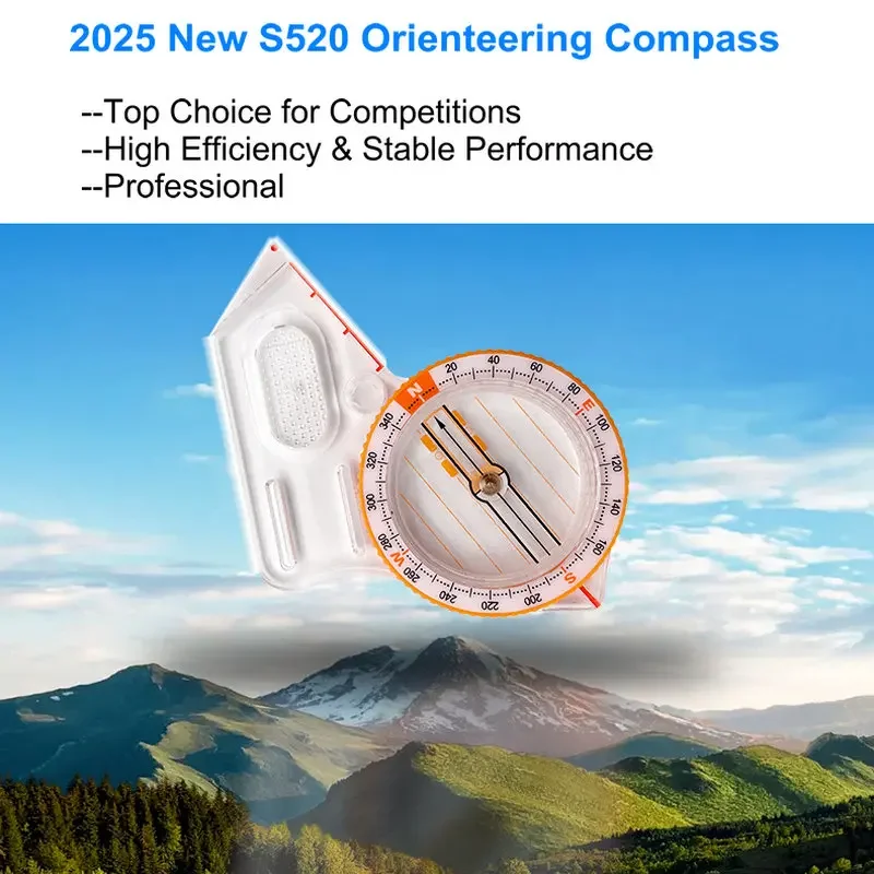

New Huichang Orienteering S520 Professional Compass Strong Magnetic Non-Slip Map Grip Pro Scale Ruler For Student Race Outdoor