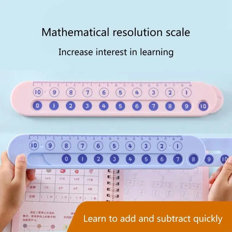 W89C Slide Ruler for Mathematics Kid Digital Decomposition Ruler Number Decomposition Ruler Math Training Number Matching Toy
