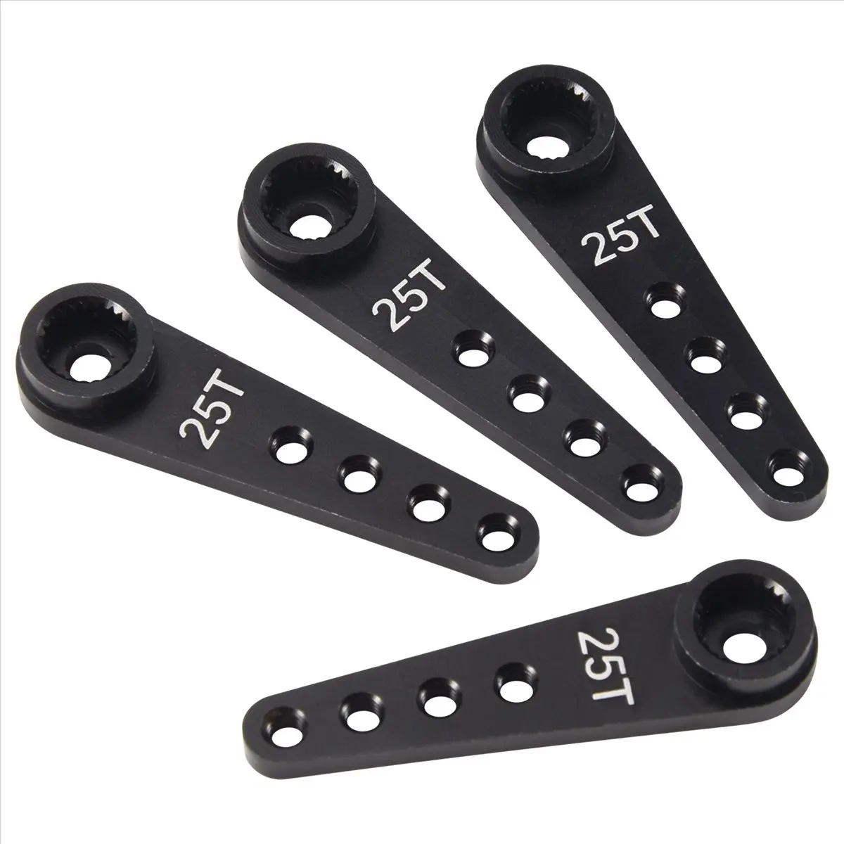 Value ~4PCS 37Mm 25T Metal Extension Steering Servo Arm Horn for RC Car Crawler Parts,Black