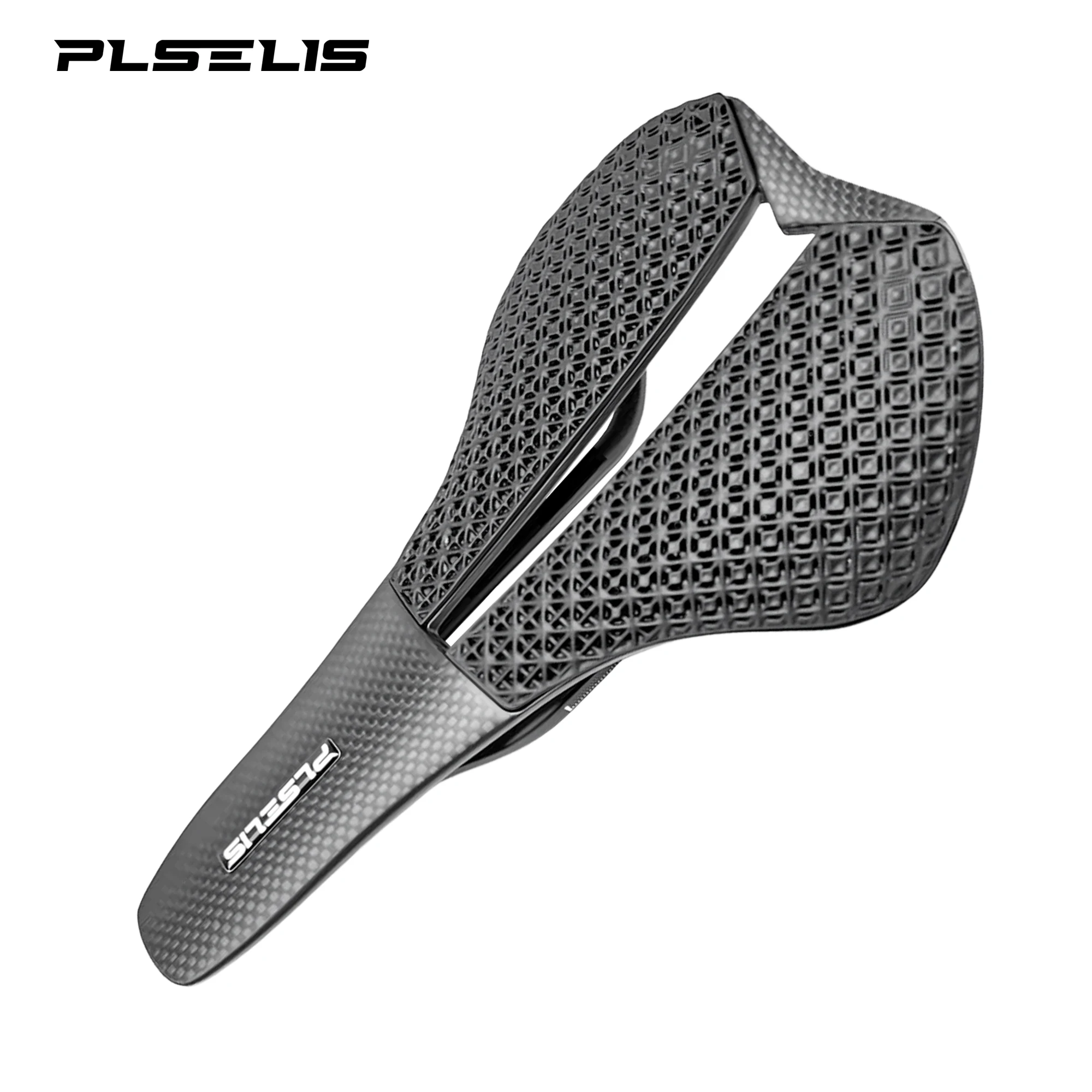 plselis-road-bicycle-saddle-high-strength-carbon-fiber-3d-printed-counterweight-lightweight-130g-bike-cushion-riding-accessory