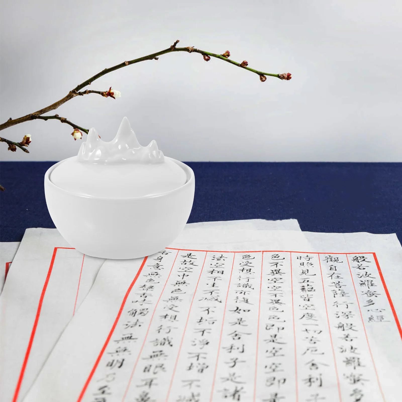 

Grinding Covered Inkslab Ceramic Saucer for Writing Lidded Chinese White Preserve