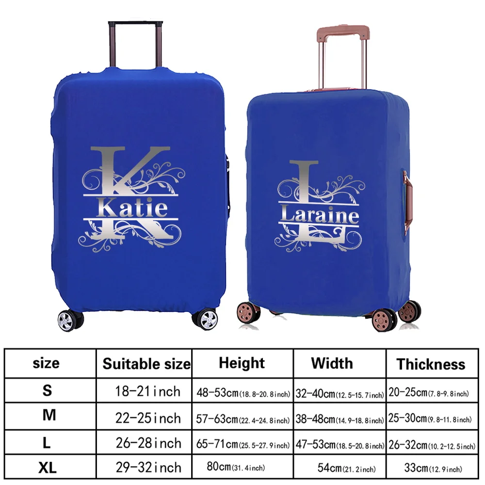 Personalized Customized Name Luggage Cover Protective Case Washable Travel Accessories Reusable 18-32inch Trolley Box Suitable