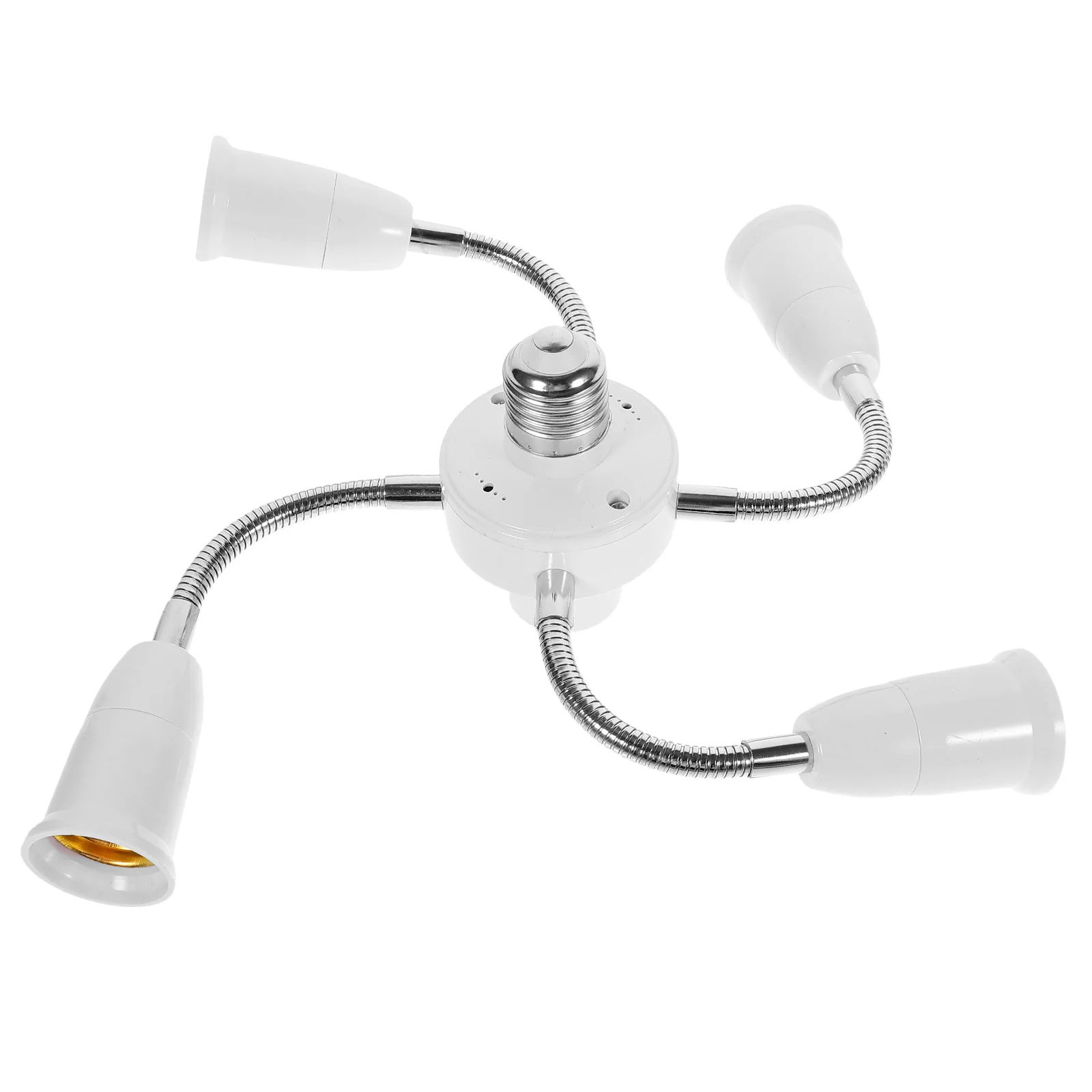 E27 to E27 Five-Heads Light Socket Adapter Plastic Rotatable Multi-Head Lamp Holder Adjustable Lighting Fixture for Home Office