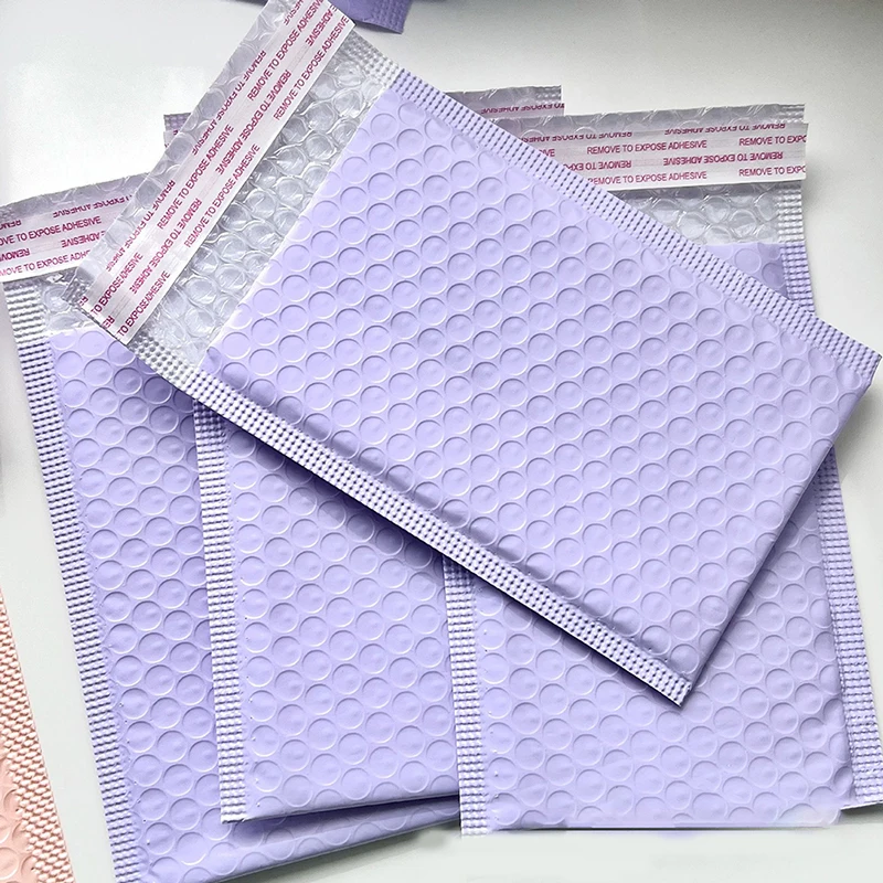 Auto selo acolchoado Envelopes, roxo poliéster bolha Mailers, sacos de presente, embalagem Envelope, livro, 10pcs