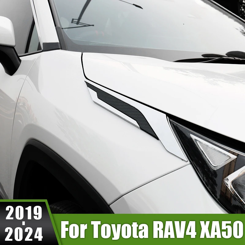 

For Toyota RAV4 2019 2020 2021 2022 2023 2024 RAV 4 XA50 Hybrid Car Leaf Board Decoration On Shark Gills Side Trim Strip Sticker