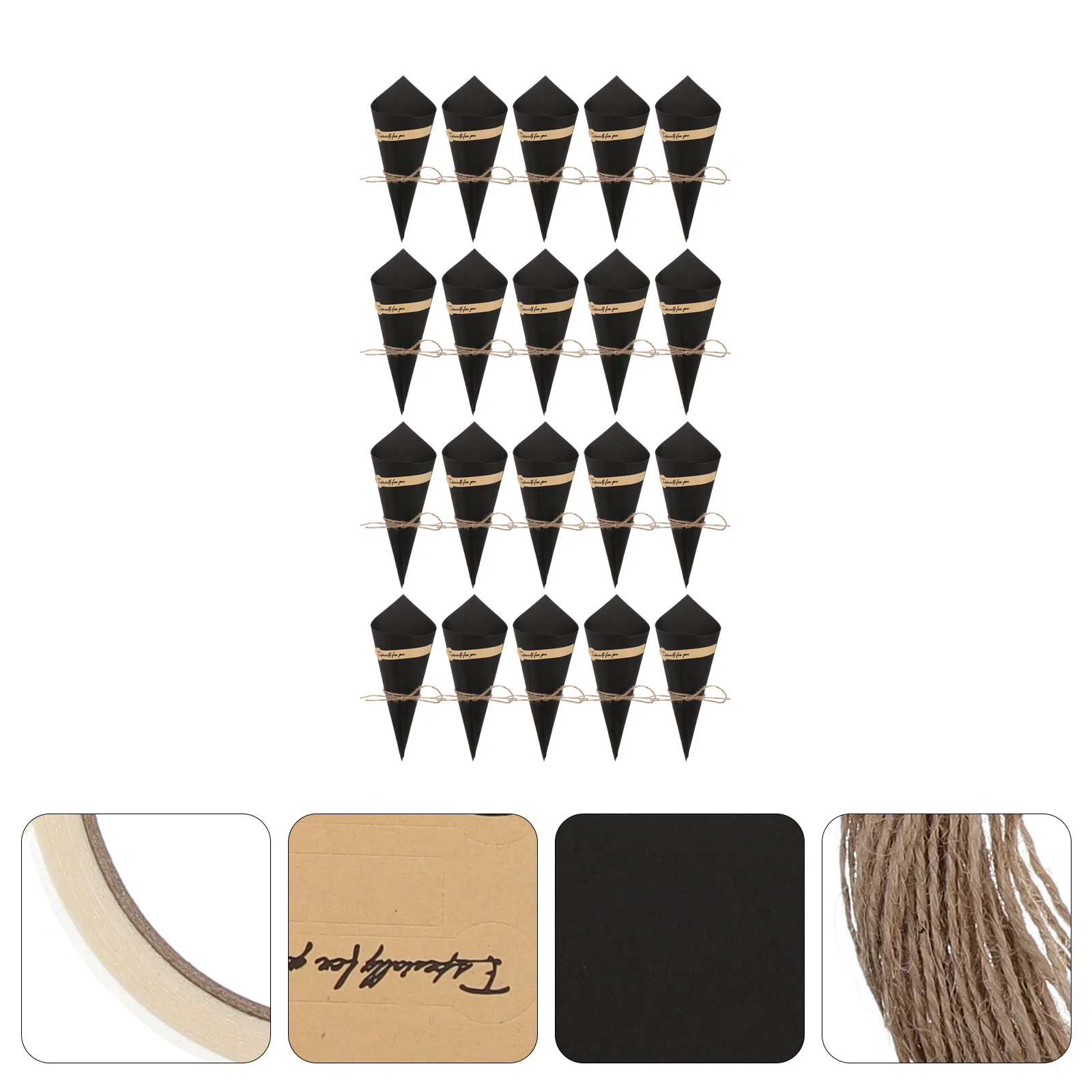 50 Pcs Cupcake Boxes Cone Tube Food Paper Kraft Cones for Party Turntable Ice Cream