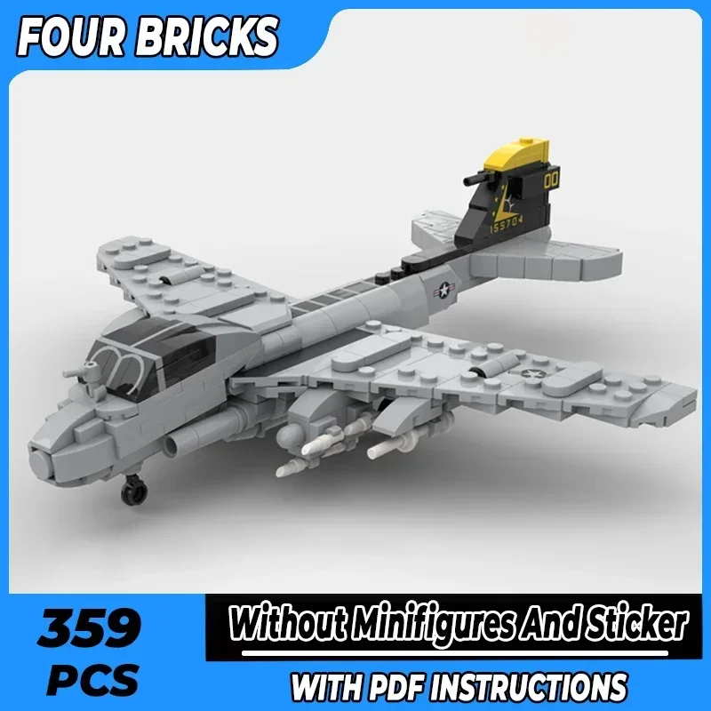 Moc Building Bricks Military Model 1:72 A-6E Intruder Fighter Technology Modular Blocks Gifts Christmas Toys DIY Sets Assembly
