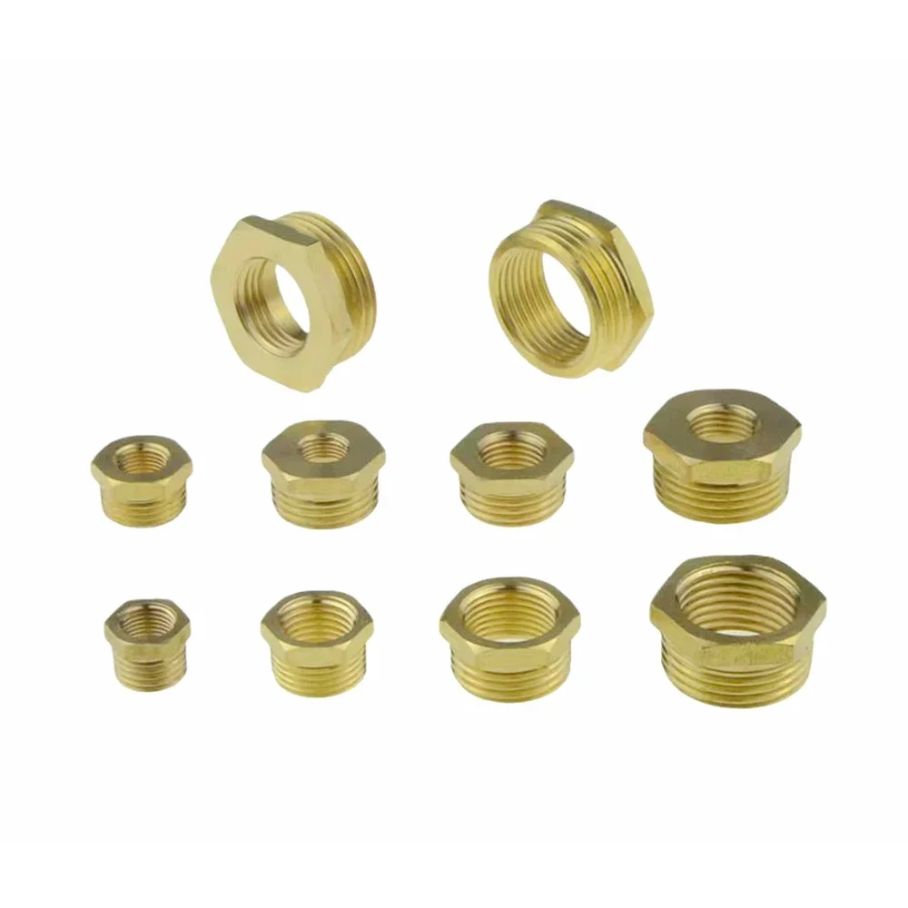 Brass Hex Bushing Reducer Nipple Pipe Fitting Male Female Thread 1/8 1/4 3/8 1/2 3/4 PT Water Gas Air Adapter Coupler Connector