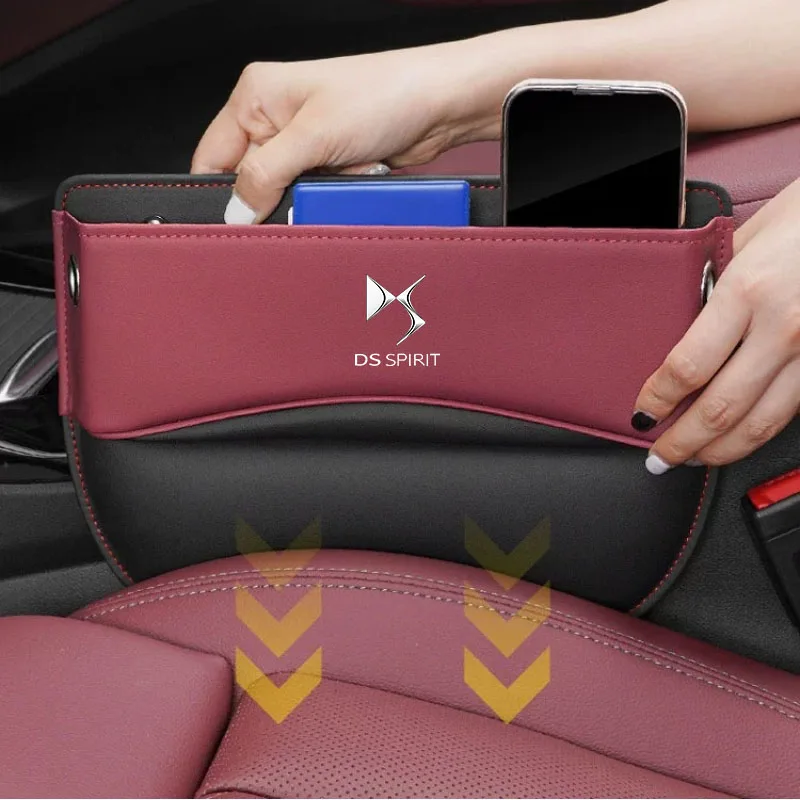 Car Seat Side Storage Pocket For Car Seat Gap Filler Organizer Leather Box for DS SPIRIT DS3 DS5 5LS DS6 DS4  Auto Accessories