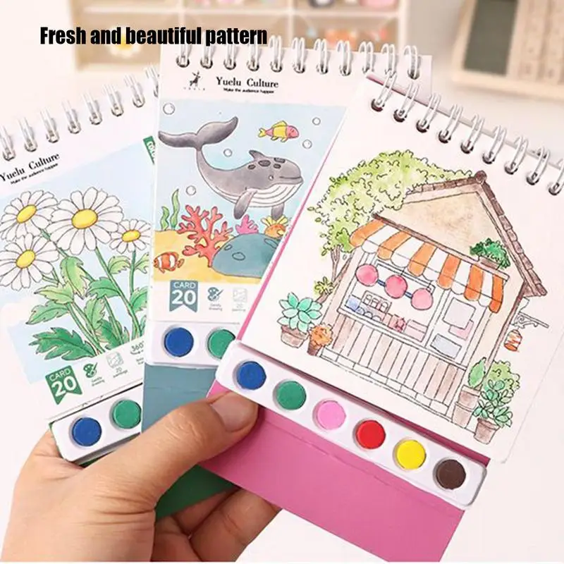 Livre de coloriage aquarelle avec stylo, Structure verticale lavable, activités d'avion pour enfants en bas âge, voyage