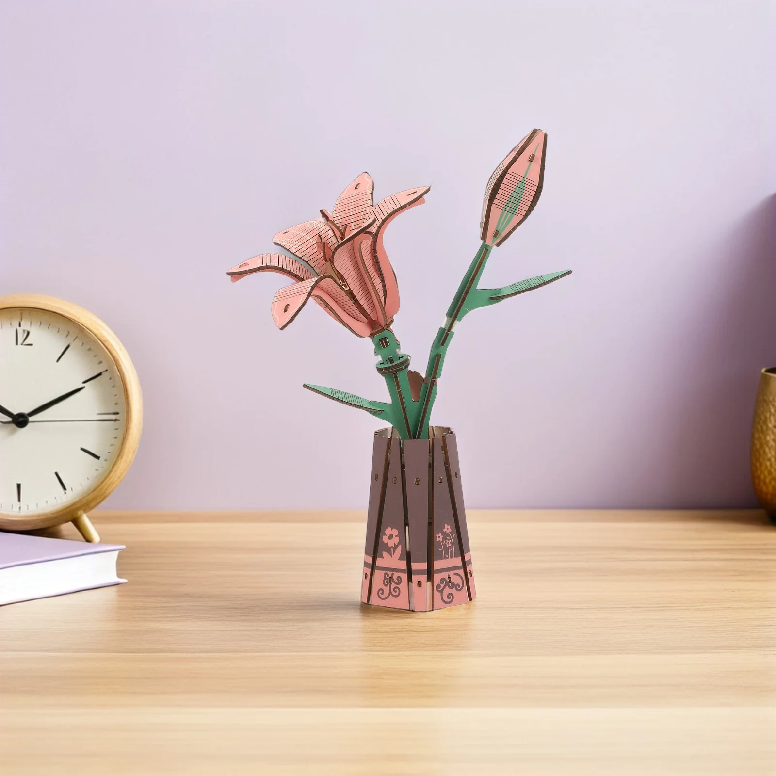 

Artisan Made Wooden Flower Bouquet Puzzle Set Eco Friendly DIY Craft for Home Decor and Special Occasions Wooden Jigsaw