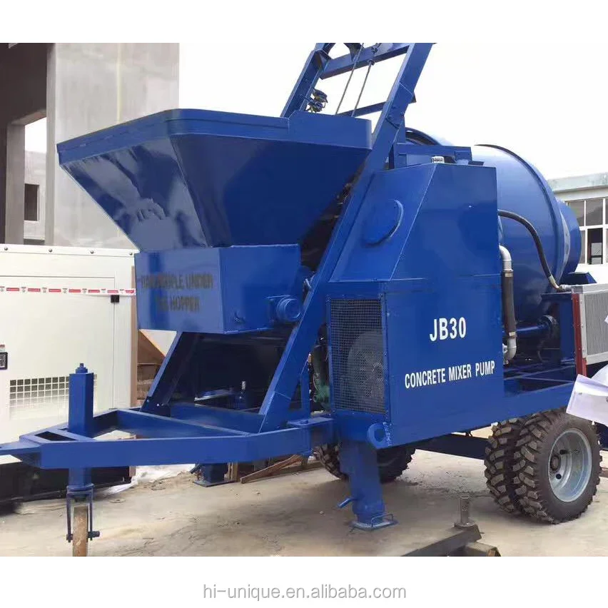 Bomba de concreto com motor elétrico de boa venda com misturador de concreto