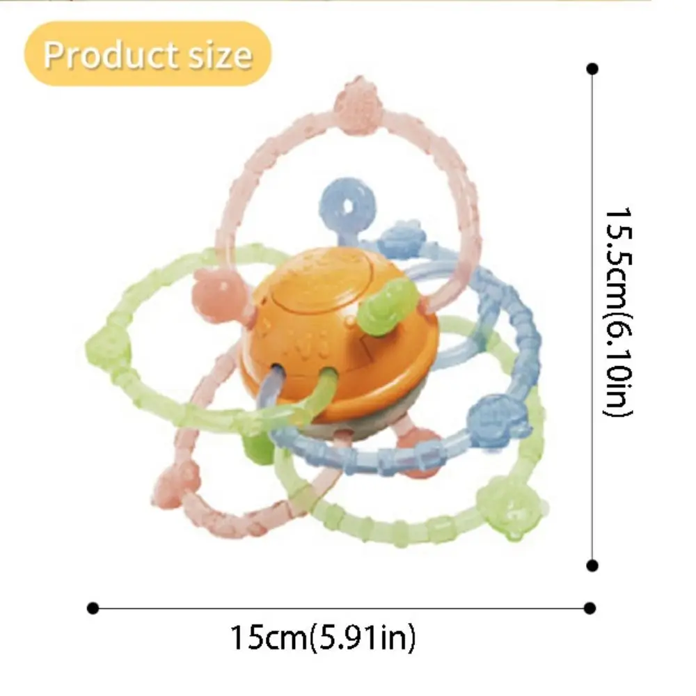 Massaggiagengive a sfera rotonda in silicone morbido per neonati, masticabile, a forma di Manhattan, per afferrare con la mano