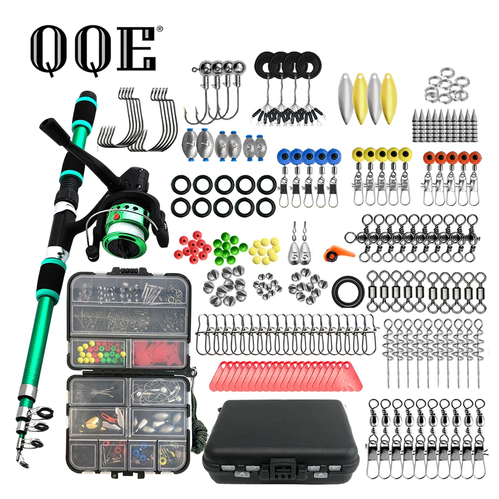 QQE Hot Selling Telescopic Fishing Rod Set Bait Set Fishing Accessories Fishing Gear Portable Outdoor Fishing Rod